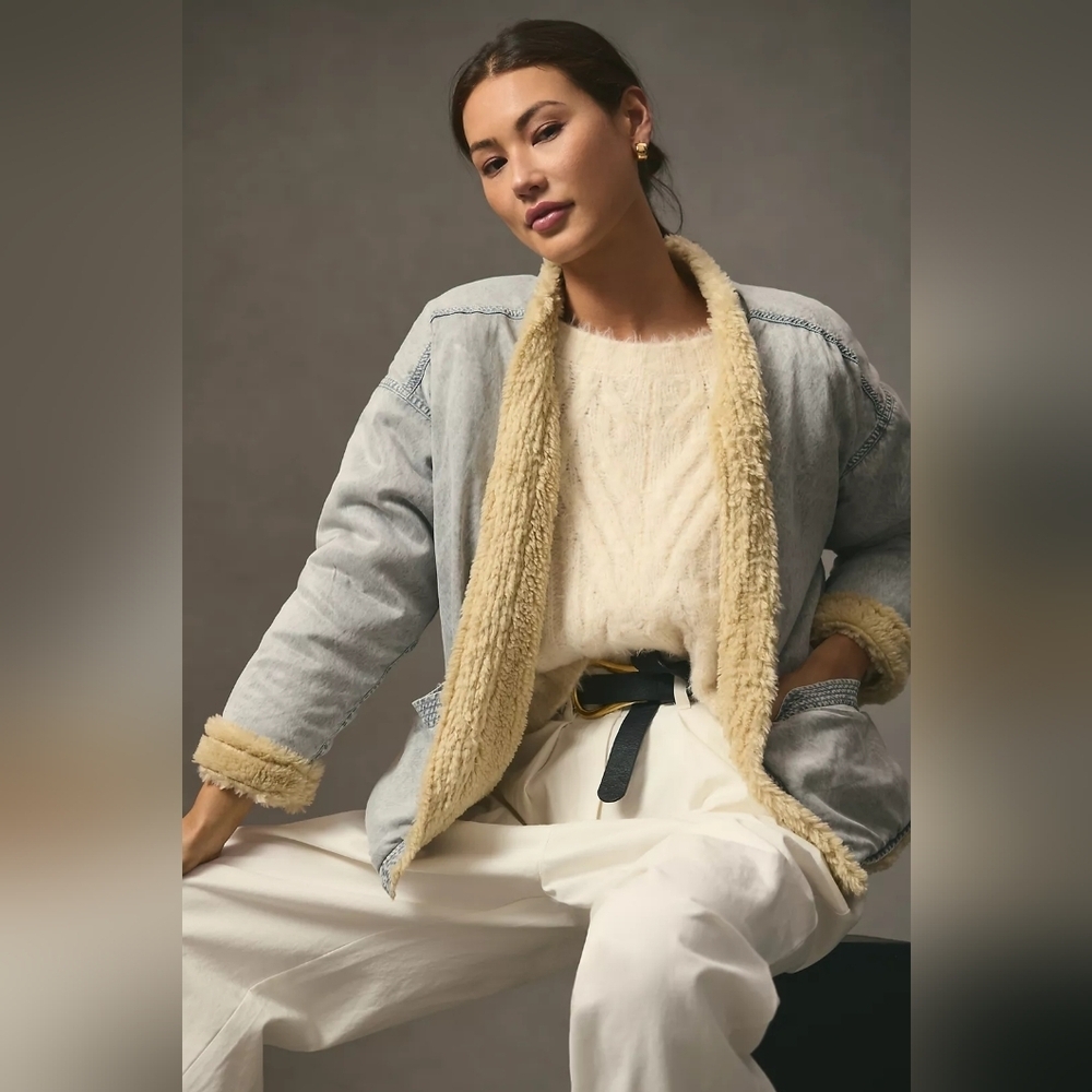 FREECITY x Anthropologie Faux Shearling Jacket S - Picture 9 of 15